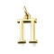 Brass Pendants, With Jump Ring, Long-Lasting Plated, Lead Free & Cadmium Free, Rack Plating, Real 18K Gold Plated, Symbol, 12.5x8x2mm, Hole: 3mm