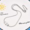 304 Stainless Steel Crystal Rhinestone Rectangle Link Chain Necklaces, Non-Tarnish, Stainless Steel Color, 15.35 inch(39cm)