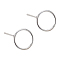 Simple and Stylish S925 Sterling Silver Circle Stud Earrings, Silver
