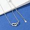 925 Sterling Silver Micro Pave Clear Cubic Zirconia Pendant Necklaces, Mobius, Platinum, 15.98 inch(40.6cm)