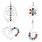 4Pcs 4 Style Chakra Gemstone Pendants, with Brass Findings, Cadmium Free & Nickel Free & Lead Free, Flat Round & Heart & Vortex & Teardrop, 34~48x25~43.5x4~8mm, Hole: 5x8mm, 1pc/style