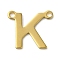 304 Stainless Steel Charms, Real 18K Gold Plated, Letter Charm, Letter K, 10x11.5x1mm, Hole: 1mm