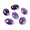 Natural Amethyst Cabochons, Oval, Faceted, 18x13x5.5~6.5mm