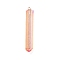 Electroplated Natural Quartz Pendants, with Brass Findings, Bullets, Pointed Pendants, Golden, Light Salmon, 40~65x7~15mm, Hole: 3mm