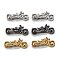 Brass Micro Pave Clear Cubic Zirconia Pendants, Long-Lasting Plated, Motobike, Mixed Color, 12x28x10mm, Hole: 3.5mm, Ring: 5x1mm