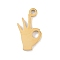 304 Stainless Steel Charms, Laser Cut, Golden, Gesture OK, 12x6x1mm, Hole: 1mm