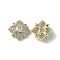Brass Pave Clear Cubic Zirconia Nail Art Decoration, with Glass Rhinestone, Rhombus, Light Gold, 10.5x10.5x3.5mm