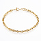 304 Stainless Steel Rope Chain Anklets, with Lobster Clasps, Golden, 8-1/4 inchx1/8 inchx1/8 inch(210x4x0.8mm)