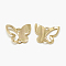 Brass Charms, Cadmium Free & Nickel Free & Lead Free, Butterfly, Real 18K Gold Plated, 12x14.5x2mm, Hole: 1mm