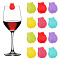 2 Sets 12Pcs Silicone Wine Glass Charms, Drink Markers, Owl, Mixed Color, 23x18x14mm