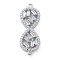 Rack Plating Brass Clear Cubic Zirconia Infinity Connector Charms, Long-Lasting Plated,Lead Free & Cadmium Free, Platinum, 28.5x11x4mm, Hole: 1mm