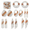 14Pcs 7 Styles Transparent Resin & Walnut Wood Pendants, Teardrop & Ring & Oval Charms, with Silver Foil, Mixed Shapes, Clear, 35.5~53x7.5~26x3~3.5mm, Hole: 1.5~16x1.5~10mm, 2pcs/style 