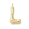 Rack Plating Brass Pendants, Cadmium Free & Lead Free, Letter A~Z Charms, Letter L, 24x13x4.5mm, Hole, 2mm