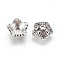 Tibetan Style Alloy Bead Caps, Lead Free & Nickel Free, 5-Petal, Flower, Antique Silver, 10x4mm, Hole: 1mm