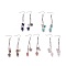 Natural Mixed Gemstone Dangle Earrings, with Stainless Steel Jump Rings and Brass Earring Hooks, 72~73mm