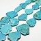 Nuggets Natural Magnesite Beads Strands, Flat Slab Beads, Dyed & Heated, 29~55x23~58x5~8mm, Hole: 1mm, 16.5 inch, about 6strands/kg