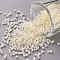 12/0 Grade A Round Glass Seed Beads, Ceylon, Beige, 2x1.5mm, Hole: 0.7mm, about 48500pcs/pound