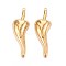304 Stainless Steel Chili Pepper Big Pendants, Ion Plating(IP), Real 18K Gold Plated, 57x18x7mm, Hole: 1.6mm