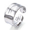 Non-Tarnish 304 Stainless Steel Wide Open Cuff Ring for Women, Stainless Steel Color, US Size 8 1/2(18.5mm)