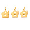 304 Stainless Steel Pendants, with Jump Rings, House with Heart Charms, Golden, 18x15mm