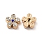 Alloy Rhinestone Beads, 5-Petal Flower, Light Gold, 13x12.5x6mm, Hole: 1.2mm
