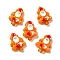 Christmas Theme Handmade Lampwork Beads, with Enamel, Christmas Tree with Snowman Pattern, Dark Orange, 25~26.5x18.5~20x7~7.5mm, Hole: 1.2~1.8mm