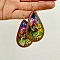 Colorful Acrylic Teardrop Dangle Earrings, Tree, 82mm