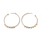 Brass Stud Earring Findings, Half Hoop Earrings, with Loop, Ring, Golden, 45x1.5mm, Hole: 1.5mm