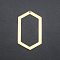 201 Stainless Steel Open Back Bezel Big Pendants, For DIY UV Resin, Epoxy Resin, Pressed Flower Jewelry, Laser Cut, Hexagon, Golden, 52x31x1mm, Hole: 1.8mm
