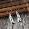 Triangle Alloy Dangle Earrings, Antique Silver, 43x13mm