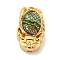 Brass Micro Pave Cubic Zirconia with Resin Beads, Cadmium Free & Nickel Free & Lead Free, Fish, Real 18K Gold Plated, 17x10x6mm, Hole: 1.6mm
