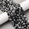 Natural Snowflake Obsidian Beads Strands, Nuggets, Tumbled Stone, 8.5~13x7.5~9.5x4~7.5mm, Hole: 1mm, about 40~42pcs/strand, 15.16''~15.55''(38.5~39.5cm)