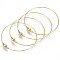 Brass Bangle, with Round Magnetic  Clasps, Nickel Free, Real 18K Gold Plated, Inner Diameter: 2-3/8 inch(6cm)