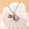 Alloy Colorful Rhinestone Pendant Necklaces for Kid, Platinum, Bird, 19.69 inch(50cm)
