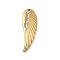 304 Stainless Steel Pendants, with Rhinestone, Wings Charm, Ion Plating(IP), Real 18K Gold Plated, 31x11x2.5mm, Hole: 1.6mm