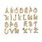 26Pcs 304 Stainless Steel Micro Pave Clear Cubic Zirconia Charms, Letter A~Z, with Jump Ring, Golden, 8x1.5~7x1mm, Hole: 3x2mm
