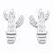 Non-Tarnish 201 Stainless Steel Pendants, Cactus, Stainless Steel Color, 38x23x1mm, Hole: 1.5mm