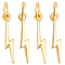 20Pcs Brass Charms, with Jump Ring, Cadmium Free & Lead Free, Lightning Bolt, Real 18K Gold Plated, 14.5x2.5x2mm, Hole: 3mm