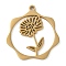304 Stainless Steel Pendants, Flower, Golden, 23.5x21.5x1mm, Hole: 1.5mm