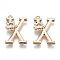 Brass Pendants, with Rhinestones, Cadmium Free & Nickel Free & Lead Free, Alphabet, Golden, Letter.X, 18x12x2.5mm, Hole: 1mm