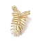 Brass Pave Clear Cubic Zirconia Pendants, Cadmium Free & Nickel Free & Lead Free, Leaf, Long-Lasting Plated, Real 14K Gold Plated, 19x10.5x4mm, Hole: 1.2mm