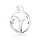 Non-Tarnish 201 Stainless Steel Charms, Flat Round with Constellation, Stainless Steel Color, Aries, 13.4x10.8x1mm, Hole: 1.5mm