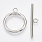 Non-Tarnish 304 Stainless Steel Toggle Clasps, Ring, Stainless Steel Color, Ring: 27x22x2.5mm, Hole: 3mm, Bar: 35x7.5x2.5mm, Hole: 3mm
