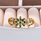 Rack Plating Brass Micro Pave Cubic Zirconia Open Cuff Finger Rings for Women, Long-Lasting Plated, Flower, Real 18K Gold Plated, 10mm, Adjustable