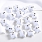 Star Shape Plastic Beads, White, Panda, 21mm
