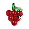 Handmade Lampwork Pendants, Grape & Ladybird, Crimson, 42~44x32~35x14~16.5mm, Hole: 7~8x6~7mm