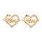 Brass Micro Pave Clear Cubic Zirconia Links, Long-Lasting Plated, for Mother's Day, Heart with Word Mami, Real 18K Gold Plated, 19x23x3mm, Hole: 1.2mm