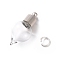 Glass Bottle Pendants, with Brass Findings, Openable Perfume Bottle, Refillable Bottles, Platinum & Silver, 30mm