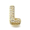 Brass Micro Pave Cubic Zirconia Letter Multi-Strand Links, Lead Free & Cadmium Free, Real 18K Gold Plated, Letter L, 8.5x5.5x4.5mm, Hole:  2.5x1.5mm