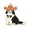 Light Gold Plated Alloy Enamel Pendants, Dog, 29x27x1.5mm, Hole: 1.6mm